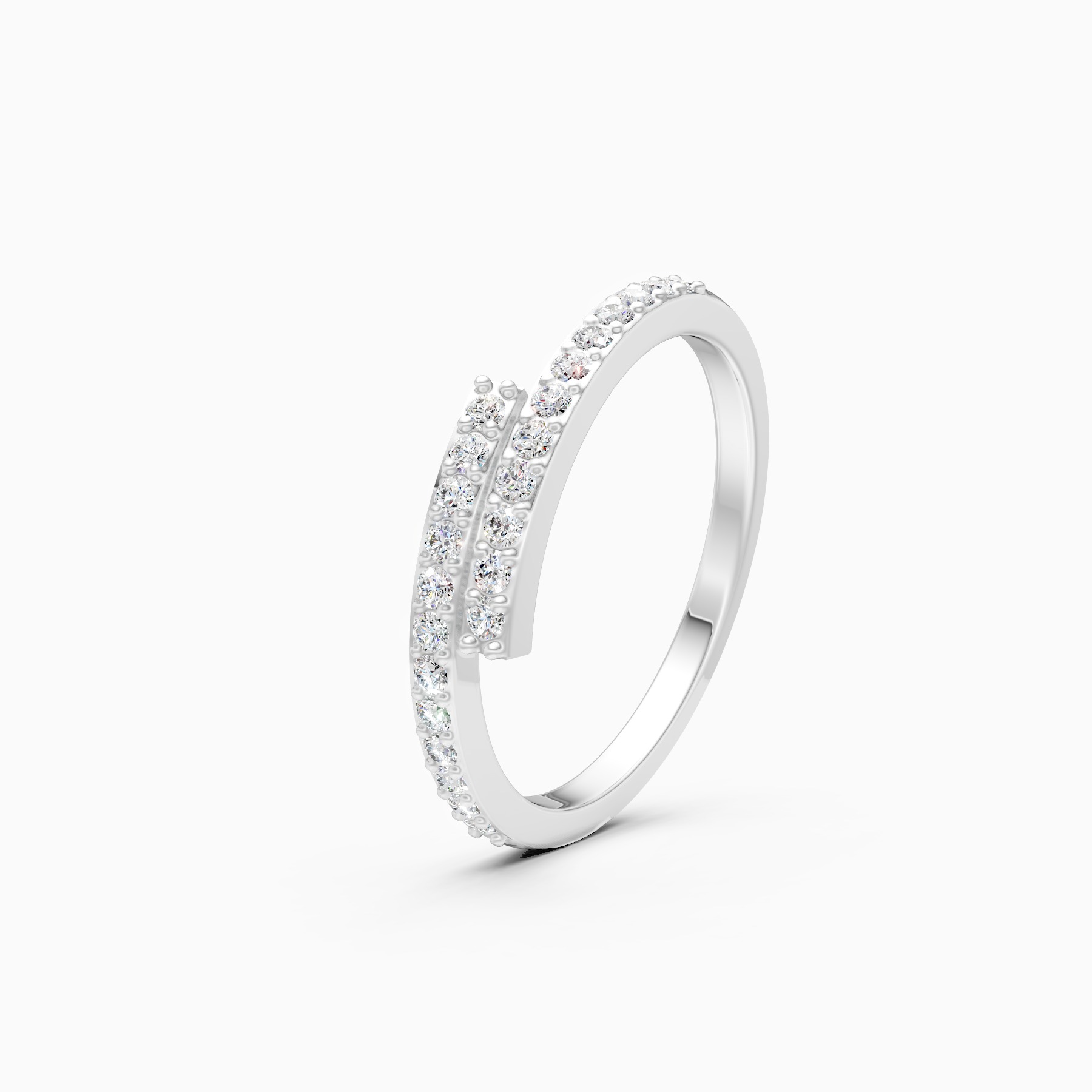 Double Row Diamond Band Ring in Rose Gold